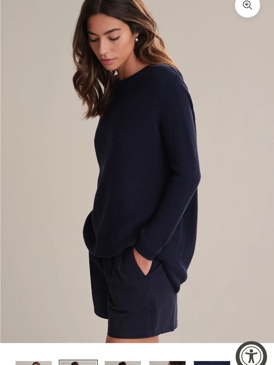 525 America Sweaters - 525 America Women's Navy Crewneck Ribbed Sweater